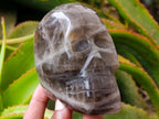 Hand Made Smokey Window Quartz Skull Carvings x 3 From Madagascar