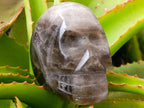 Hand Made Smokey Window Quartz Skull Carvings x 3 From Madagascar