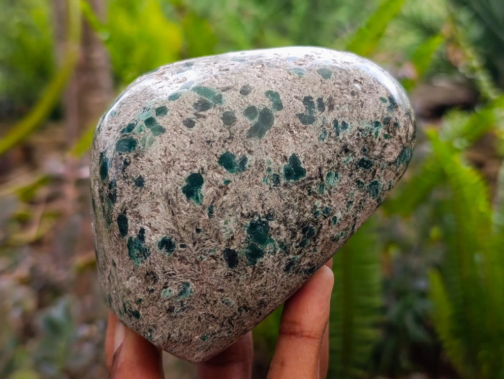 Polished Emerald Mica 'Mutokolite' Standing Free Forms x 3 From Mutoko, Zimbabwe