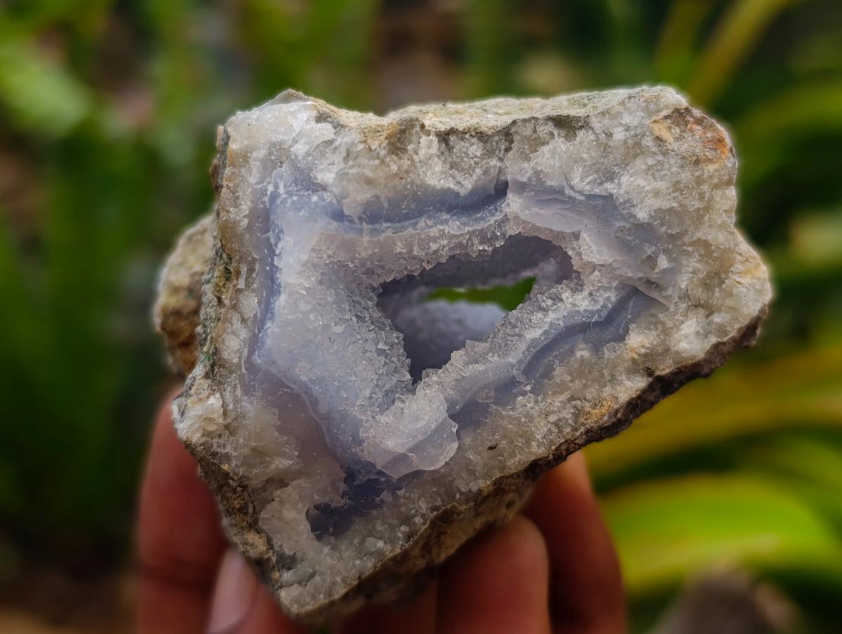 Natural Blue Lace Agate Geode Specimens x 12 From Nsanje, Malawi