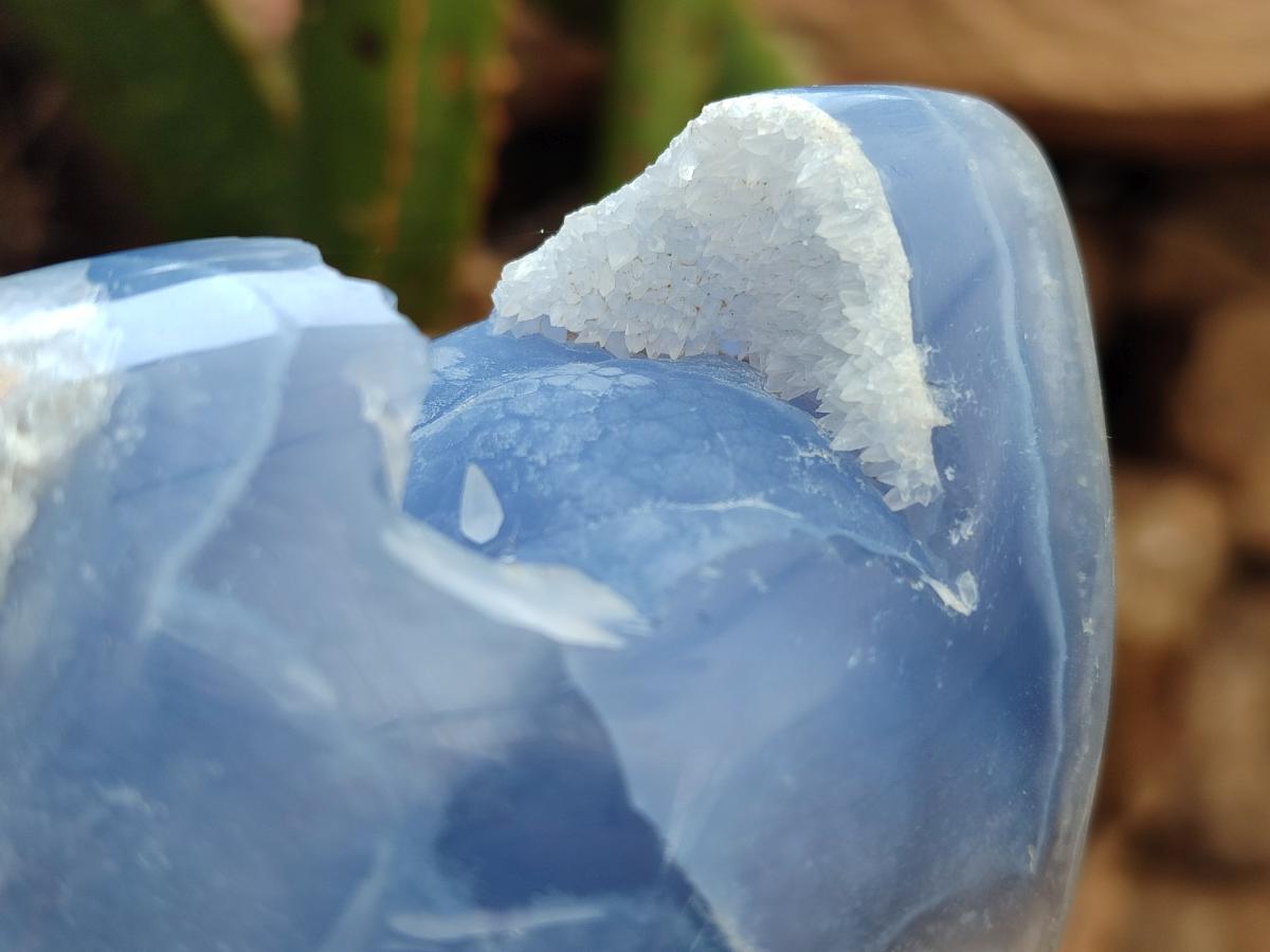 Polished Large Blue Lace Agate Standing Free Form x 1 From Nsanje, Malawi