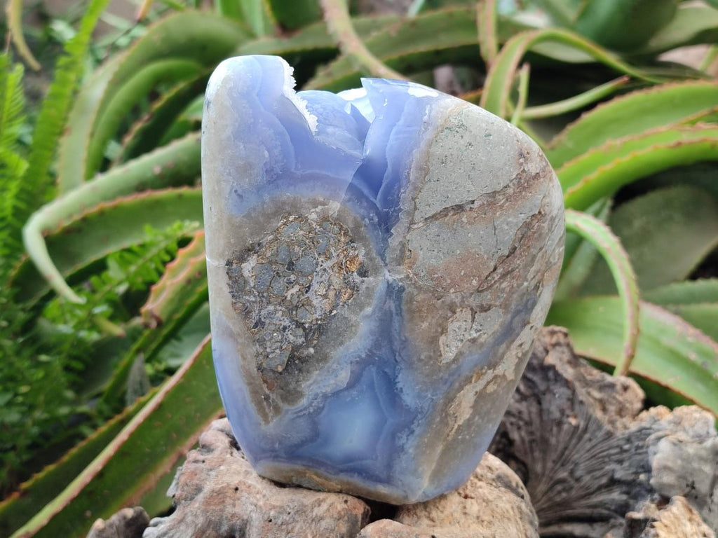 Polished Large Blue Lace Agate Standing Free Form x 1 From Nsanje, Malawi