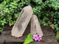 Natural Clear Phantom Quartz Crystals x 2 From Madagascar