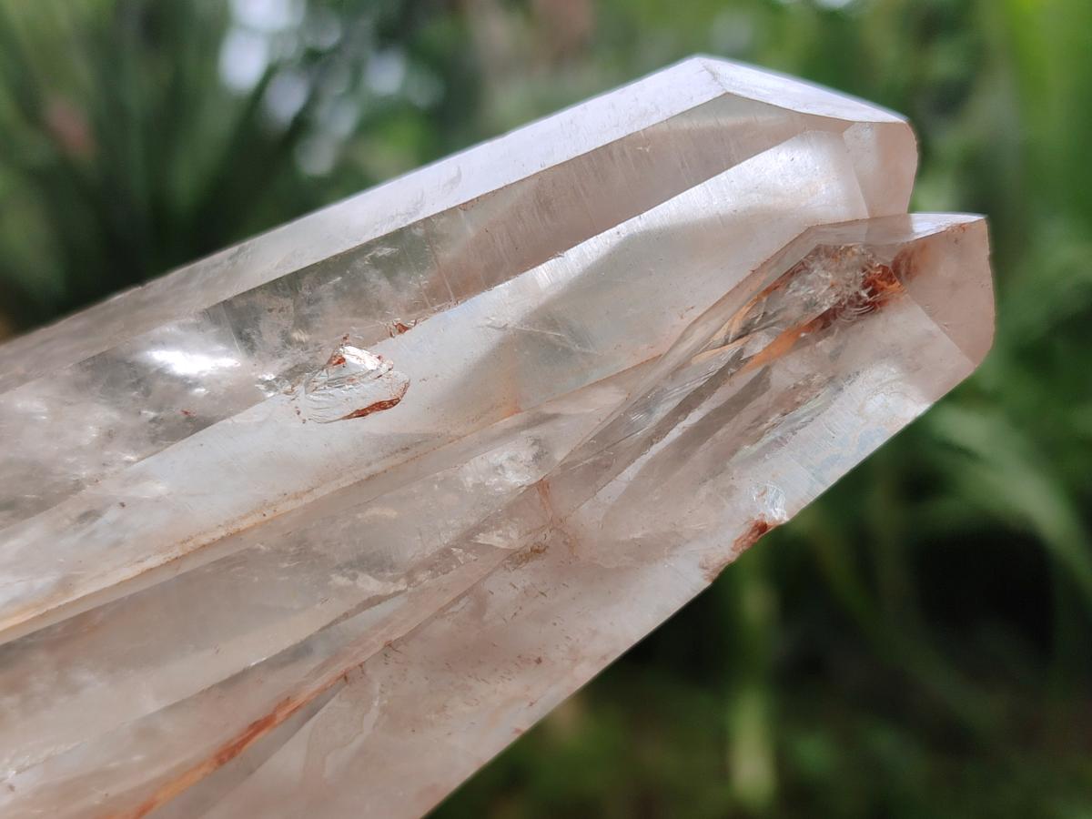 Natural Clear Phantom Quartz Crystals x 2 From Madagascar