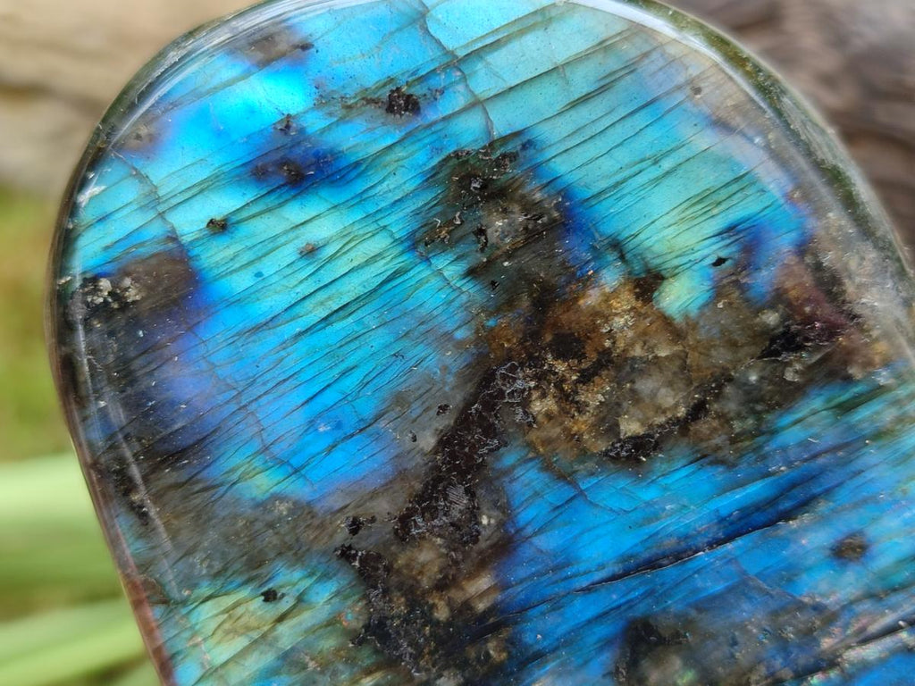 Polished Labradorite Standing Free Forms x 3 From Madagascar