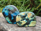 Polished Labradorite Standing Free Forms x 3 From Madagascar