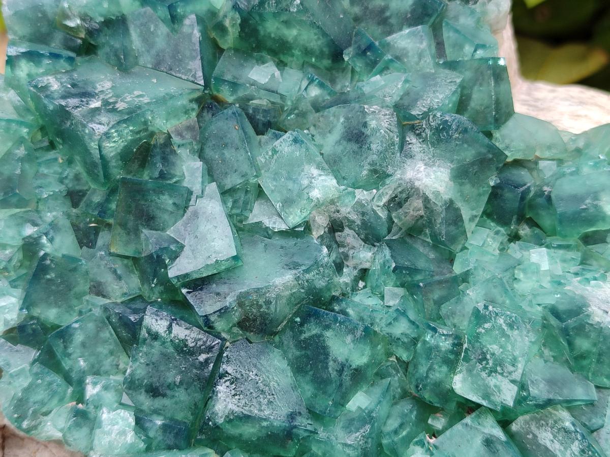 Natural Large Cubic Green Fluorite Cluster Specimen x 1 From Mandrosonoro, Madagascar
