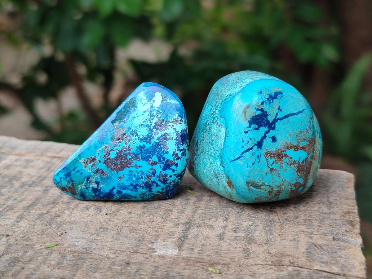 Polished Shattuckite Free Forms x 6 From Kaokoveld, Namibia