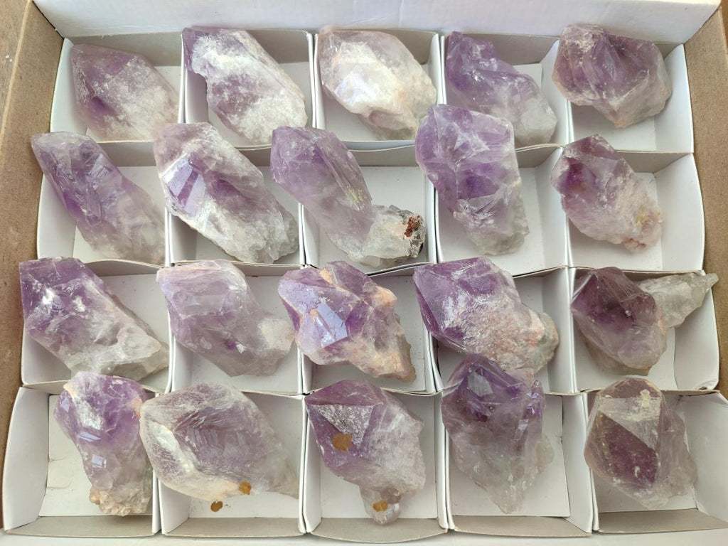 Natural Jacaranda Amethyst Single Crystals x 20 From Mumbwa, Zambia
