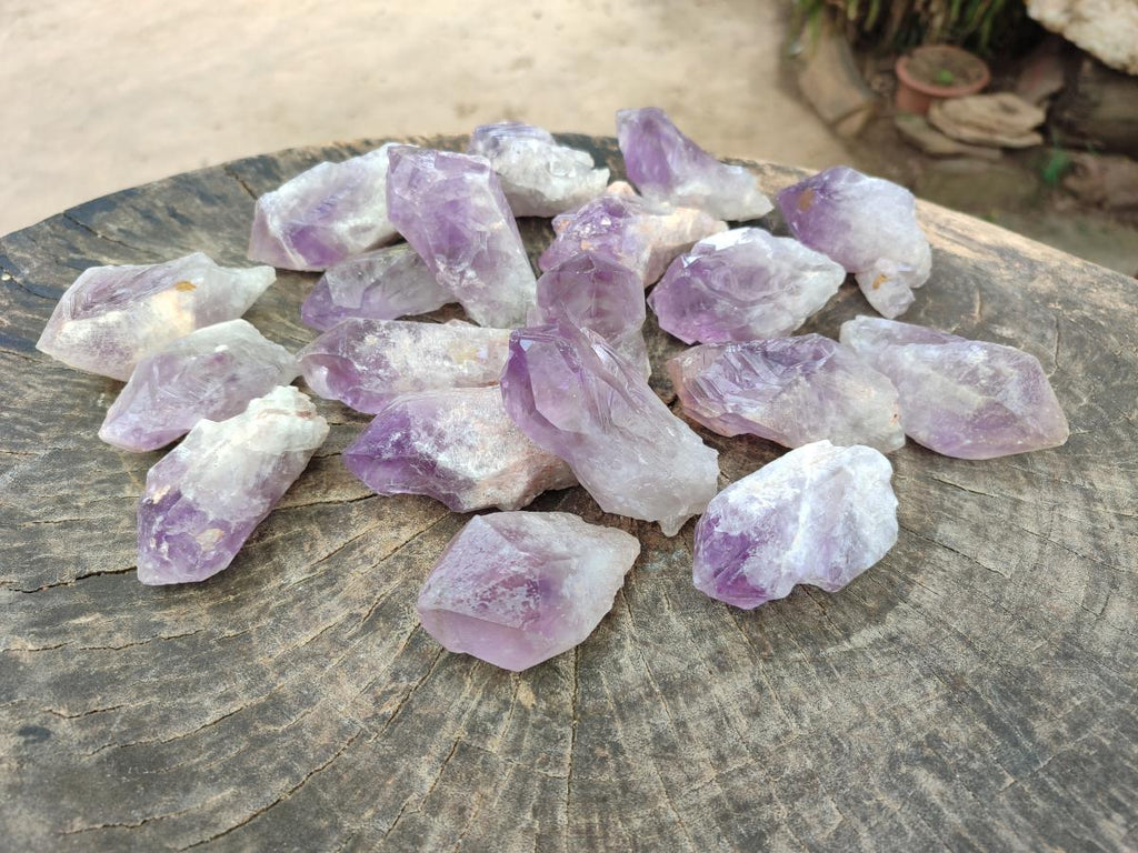 Natural Jacaranda Amethyst Single Crystals x 20 From Mumbwa, Zambia