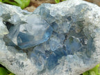 Natural Blue Celestite Geode Cluster Specimens x 2 From Sakoany, Madagascar