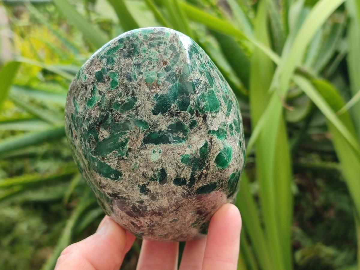 Polished Emerald Mica 'Mutokolite' Standing Free Forms x 2 From Mutoko, Zimbabwe