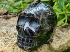 Hand Made Smokey Window Quartz Skull Carvings x 3 From Madagascar