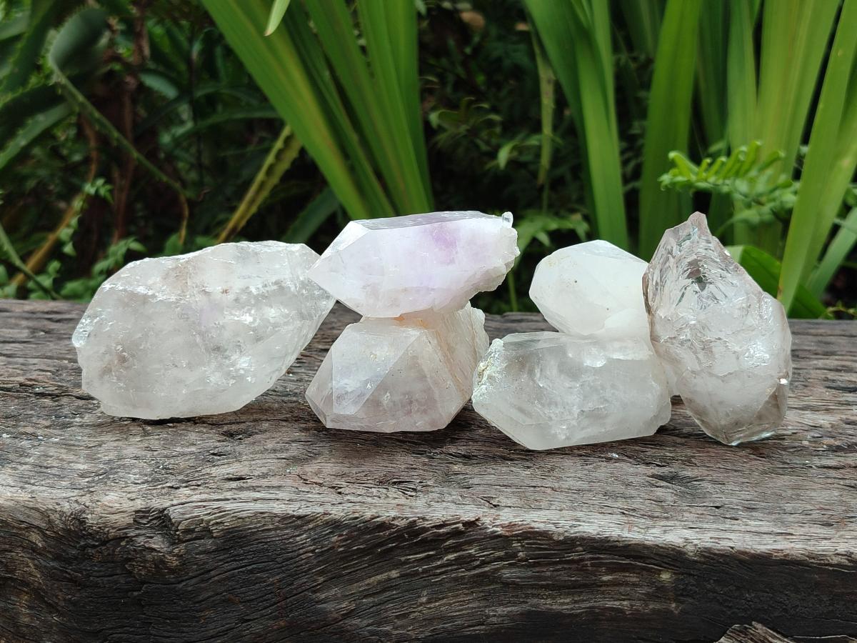 Natural Large Brandberg Window Quartz Crystals x 6 From Brandberg, Namibia