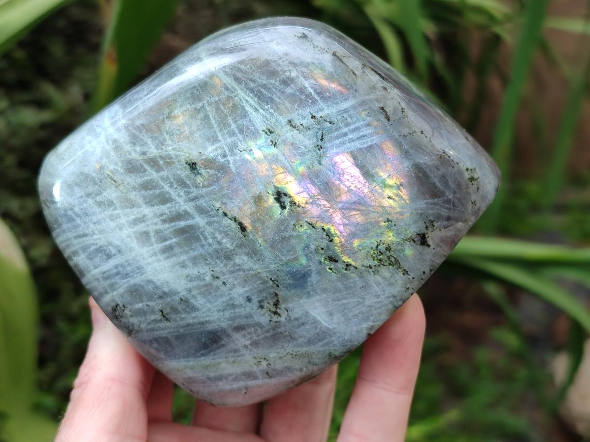 Polished Rare Purple Sunset Flash Labradorite Standing Free Forms x 2 From Madagascar