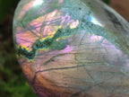 Polished Rare Purple Sunset Flash Labradorite Standing Free Forms x 2 From Madagascar