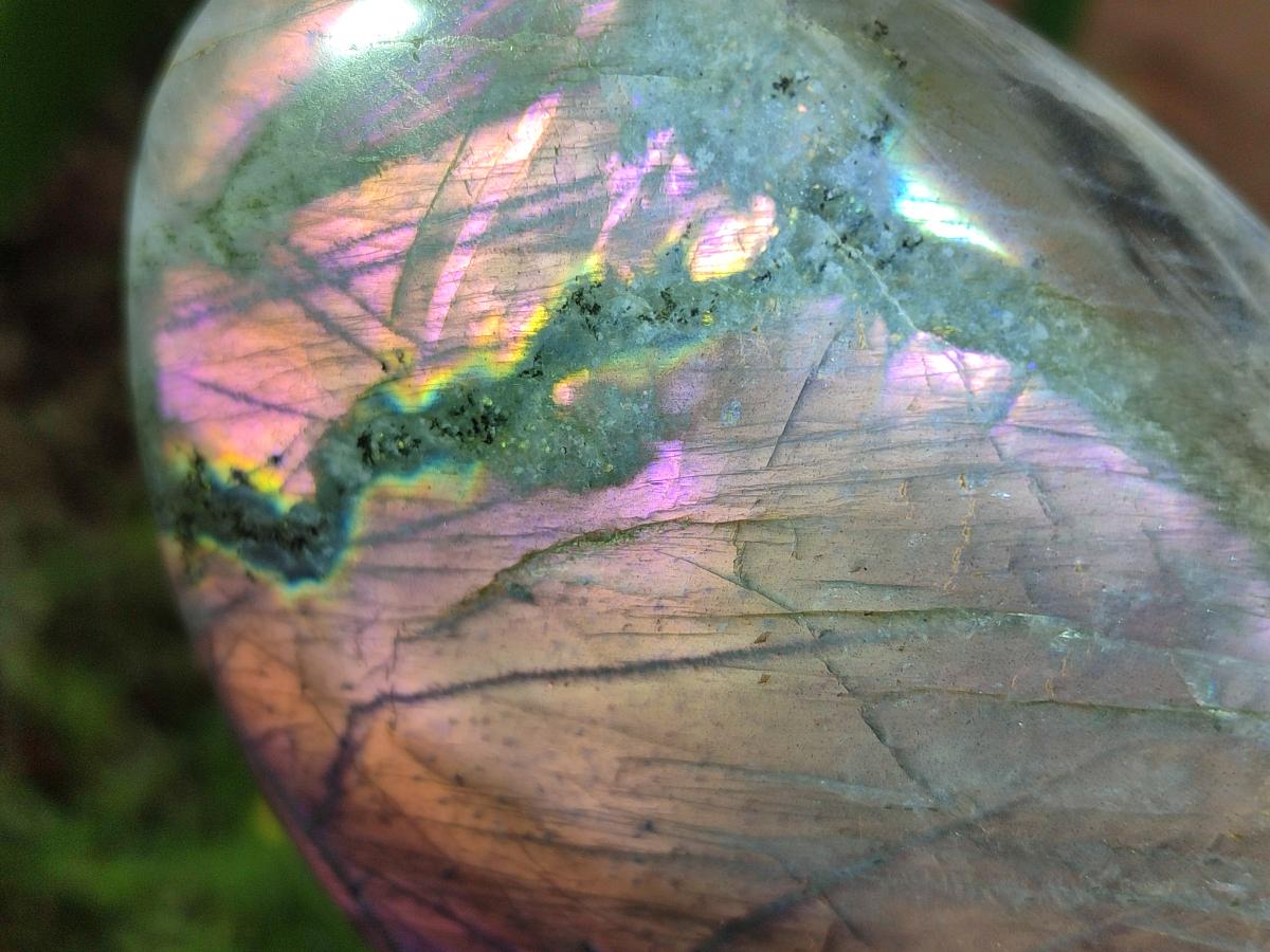 Polished Rare Purple Sunset Flash Labradorite Standing Free Forms x 2 From Madagascar