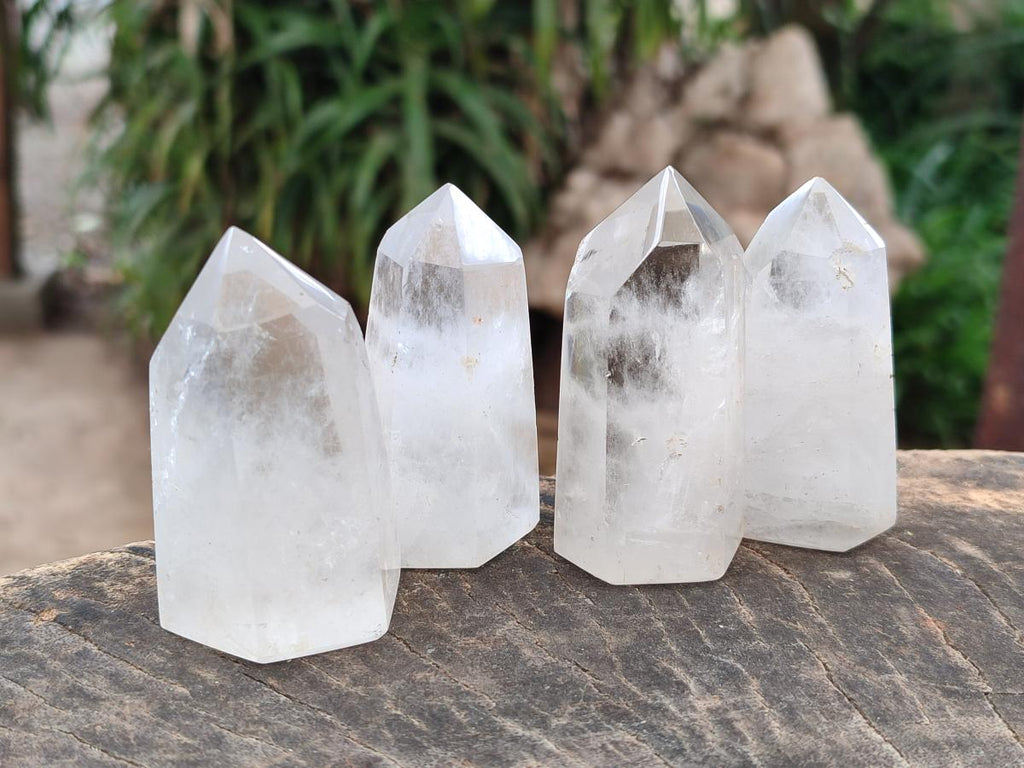 Polished Clear Quartz Crystals x 12 From Madagascar