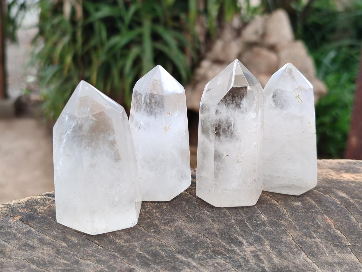 Polished Clear Quartz Crystals x 12 From Madagascar