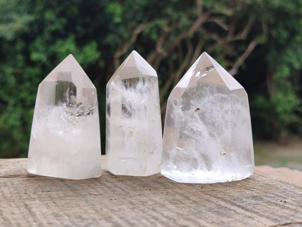 Polished Clear Quartz Crystals x 12 From Madagascar