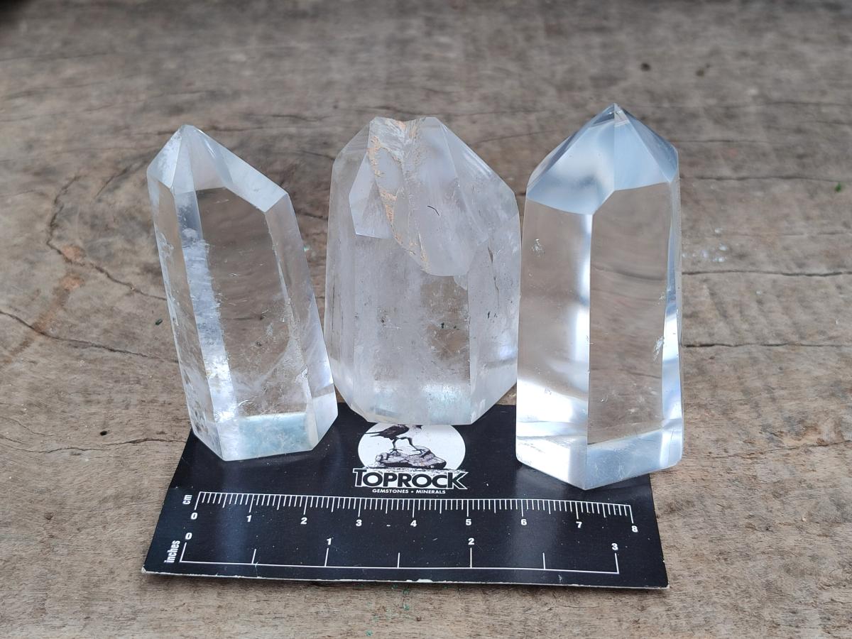 Polished Clear Quartz Crystals x 12 From Madagascar