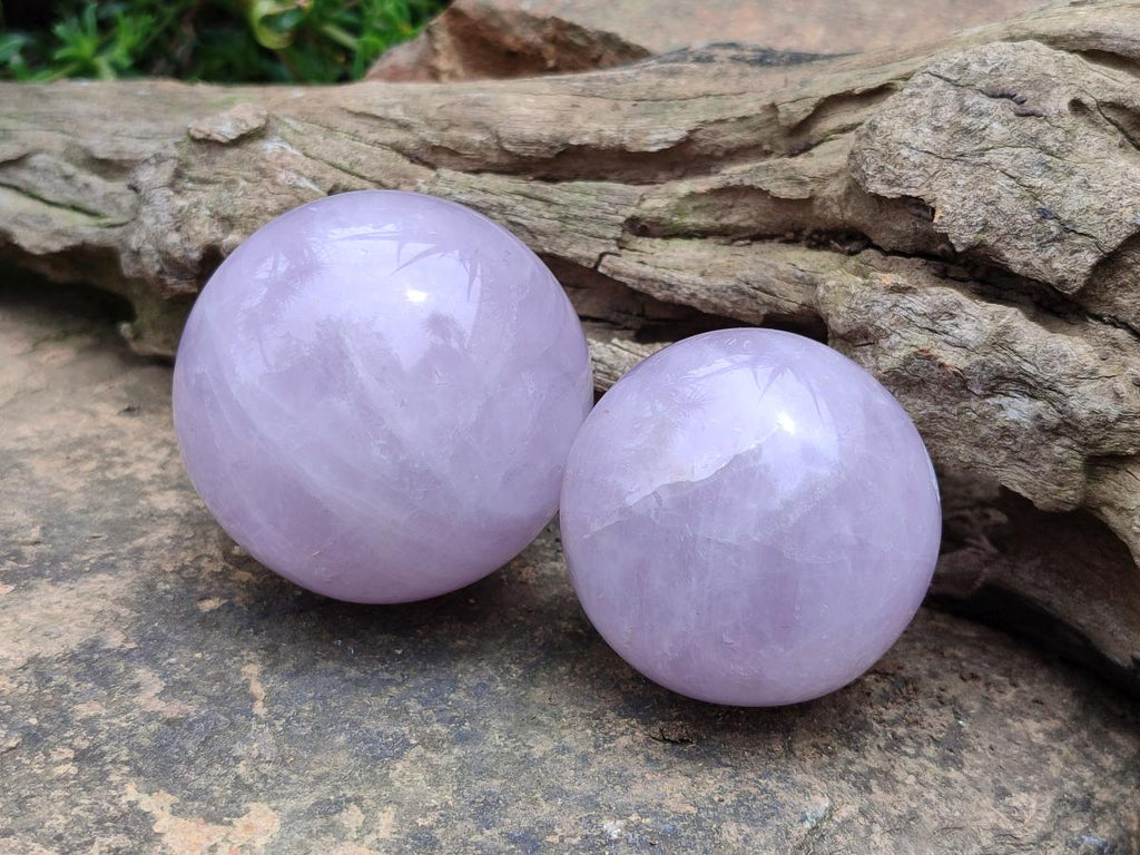 Polished Gemmy Star Blue Rose Quartz Spheres x 3 From Madagascar