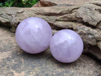 Polished Gemmy Star Blue Rose Quartz Spheres x 3 From Madagascar
