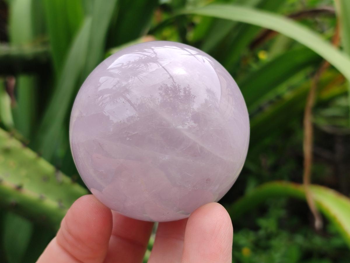 Polished Gemmy Star Blue Rose Quartz Spheres x 3 From Madagascar