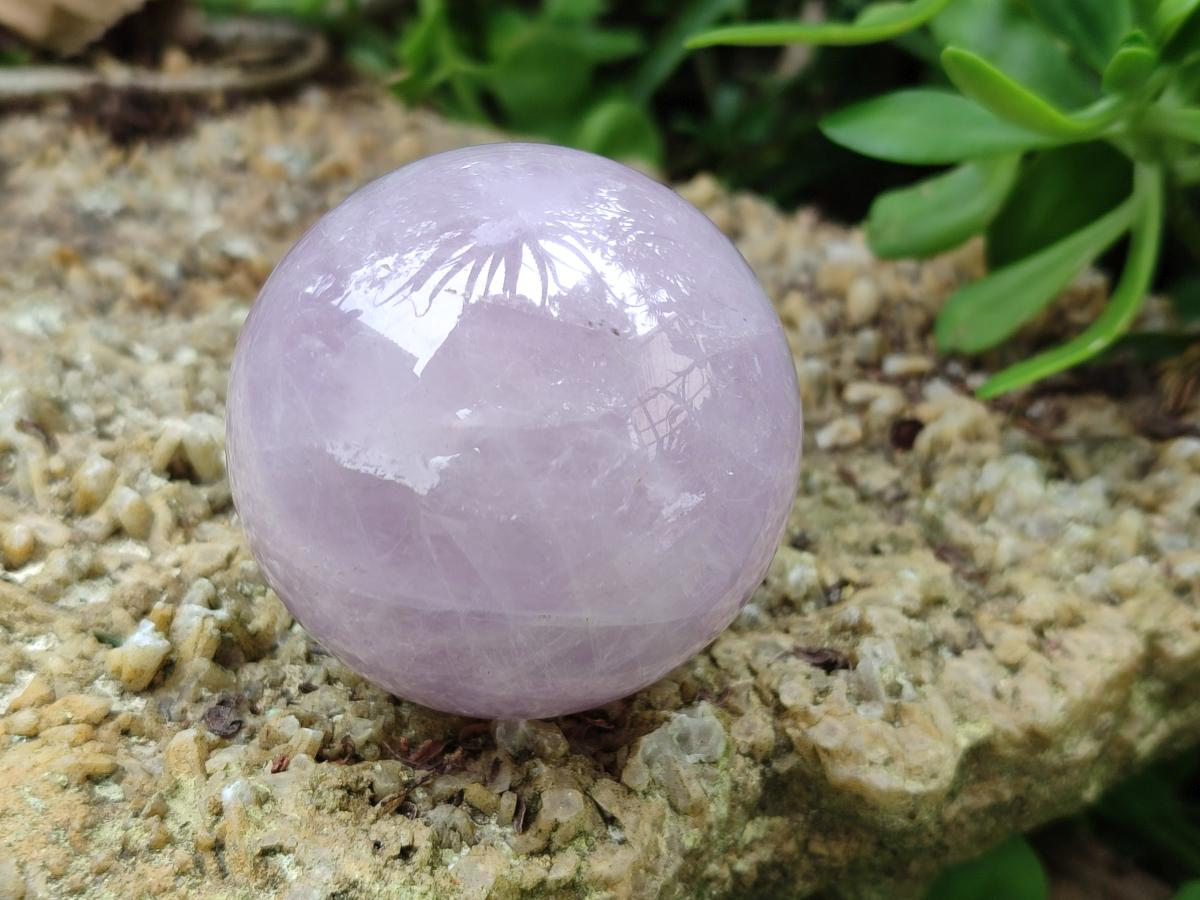 Polished Gemmy Star Blue Rose Quartz Spheres x 3 From Madagascar