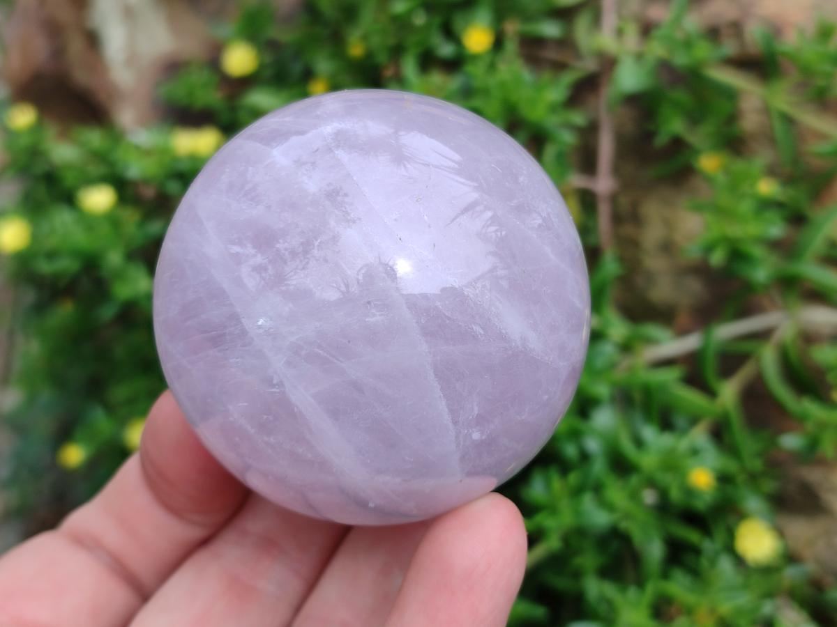 Polished Gemmy Star Blue Rose Quartz Spheres x 3 From Madagascar