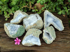 Natural Blue Lace Agate Specimens x 6 From Nsanje, Malawi - Toprock Gemstones and Minerals 