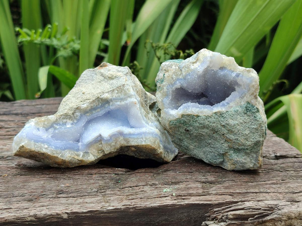 Natural Blue Lace Agate Specimens x 6 From Nsanje, Malawi - Toprock Gemstones and Minerals 