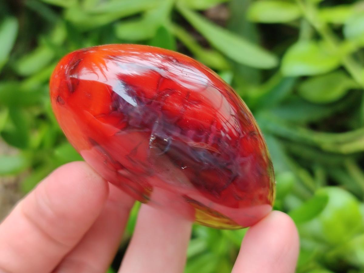 Polished Carnelian Agate Gemstone Galets x 12 From Madagascar