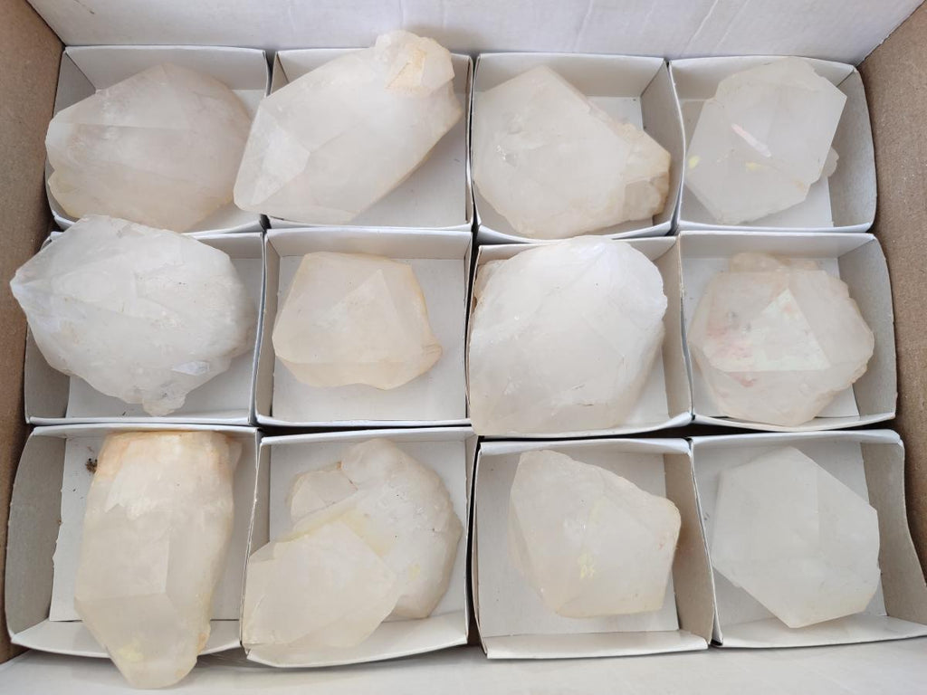 Natural Castle Quartz Crystals x 12 From Madagascar