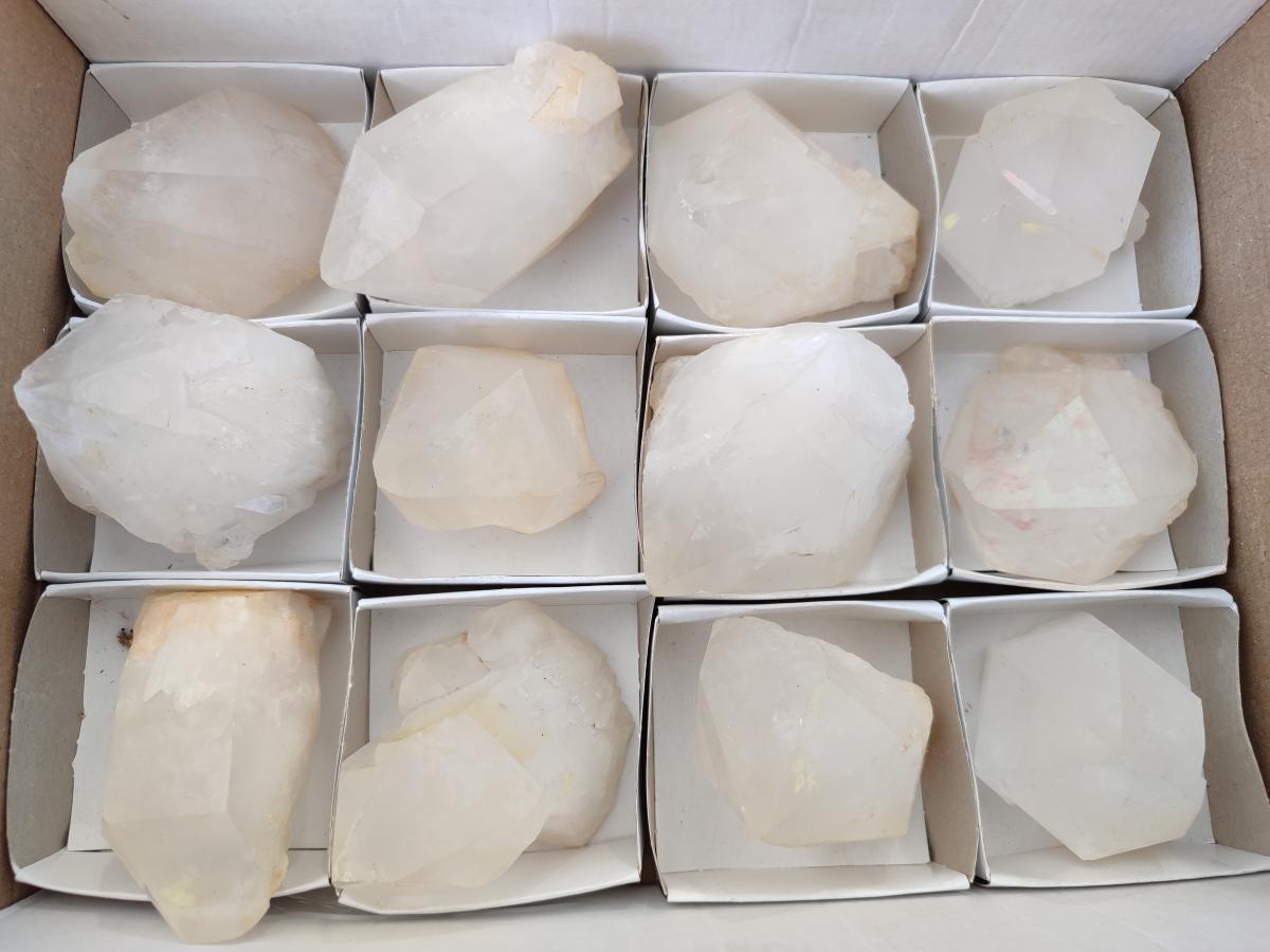 Natural Castle Quartz Crystals x 12 From Madagascar