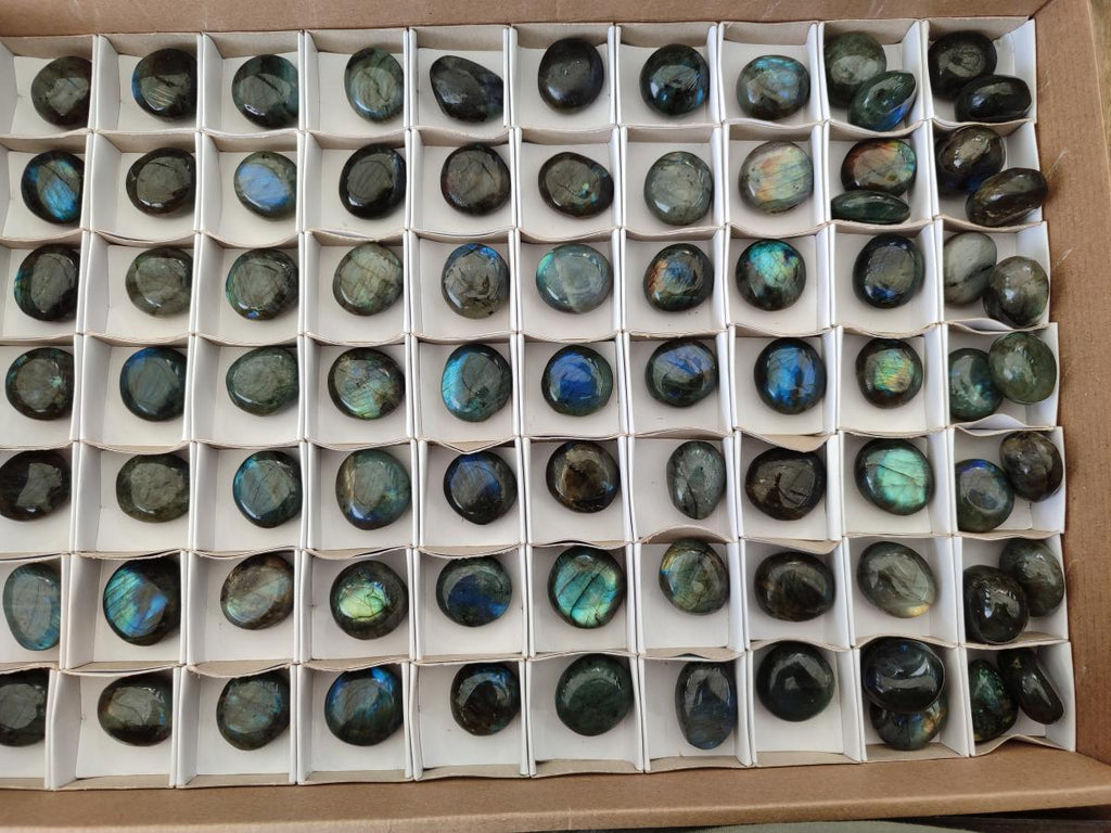 Polished Mini Rounded Labradorite Free Forms x 80 From Madagascar