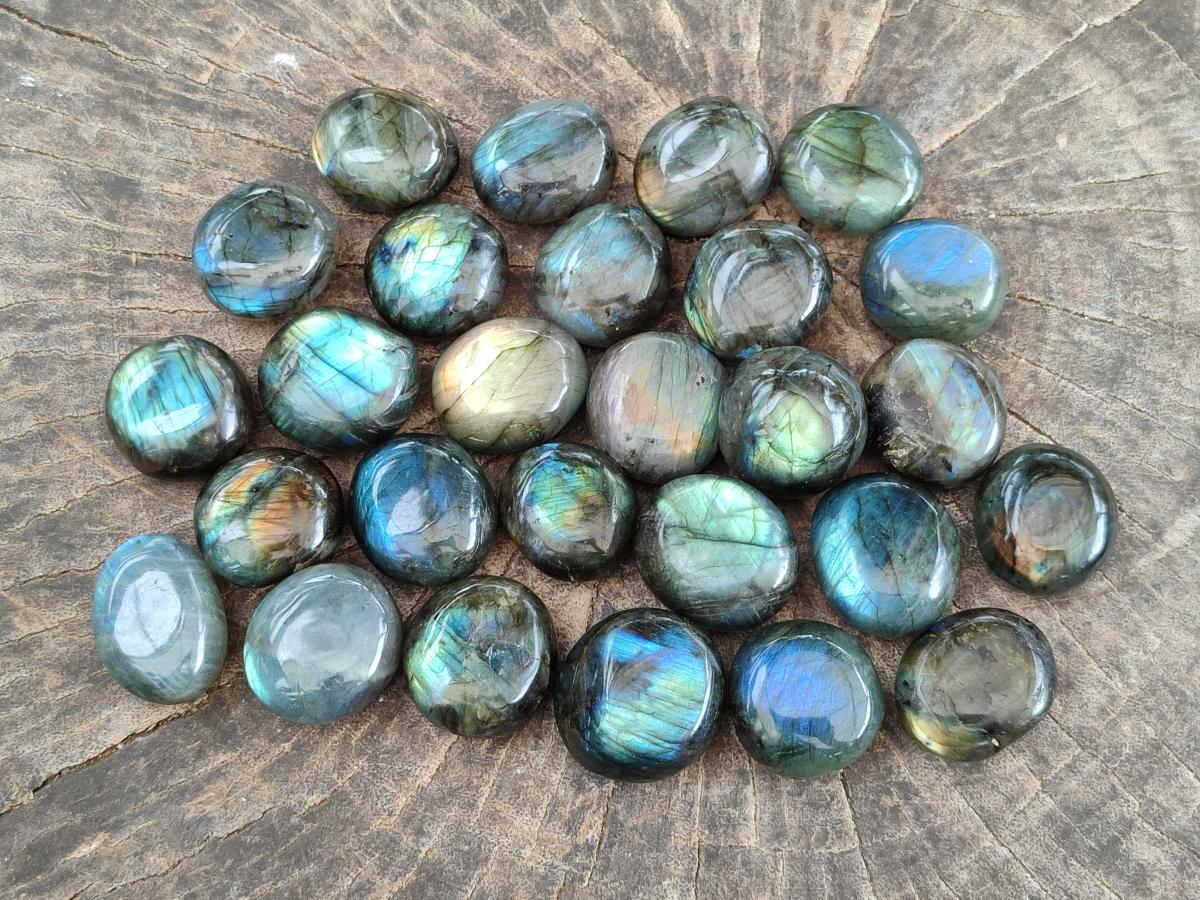 Polished Mini Rounded Labradorite Free Forms x 80 From Madagascar