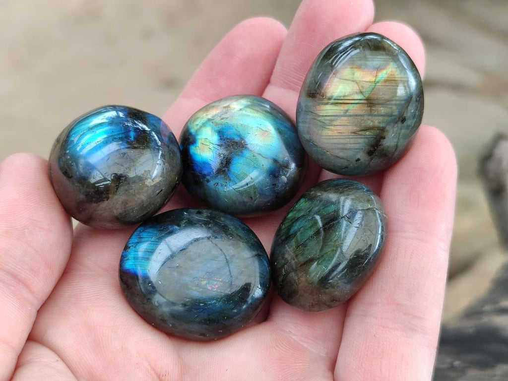 Polished Mini Rounded Labradorite Free Forms x 80 From Madagascar