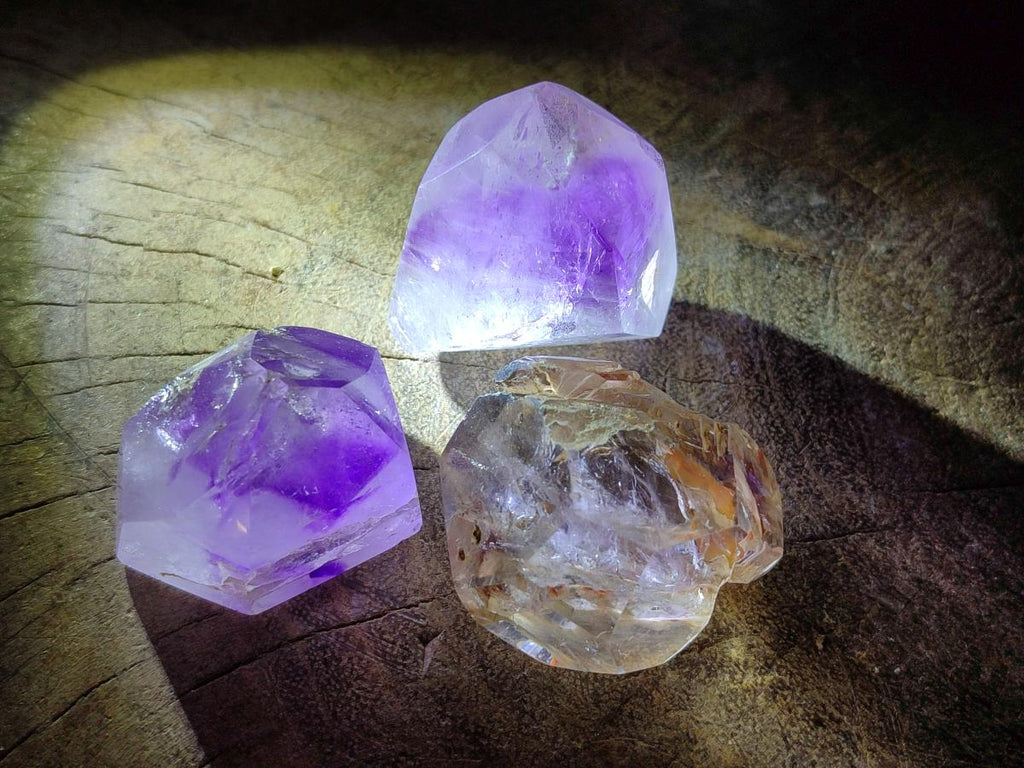 Polished Window Amethyst Crystals x 16 From Akansobe, Madagascar