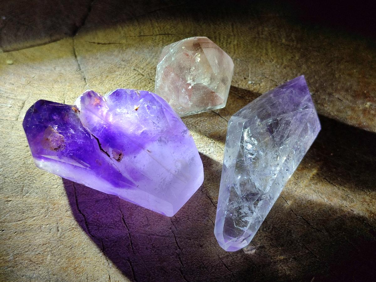 Polished Window Amethyst Crystals x 16 From Akansobe, Madagascar