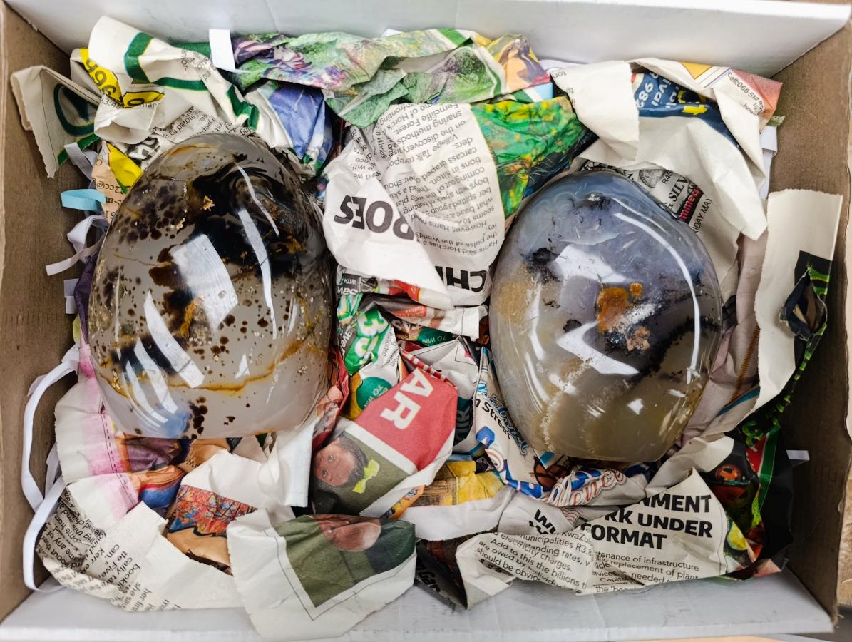 Polished Dendritic Agate Standing Free Forms x 2 From Moralambo, Madagascar