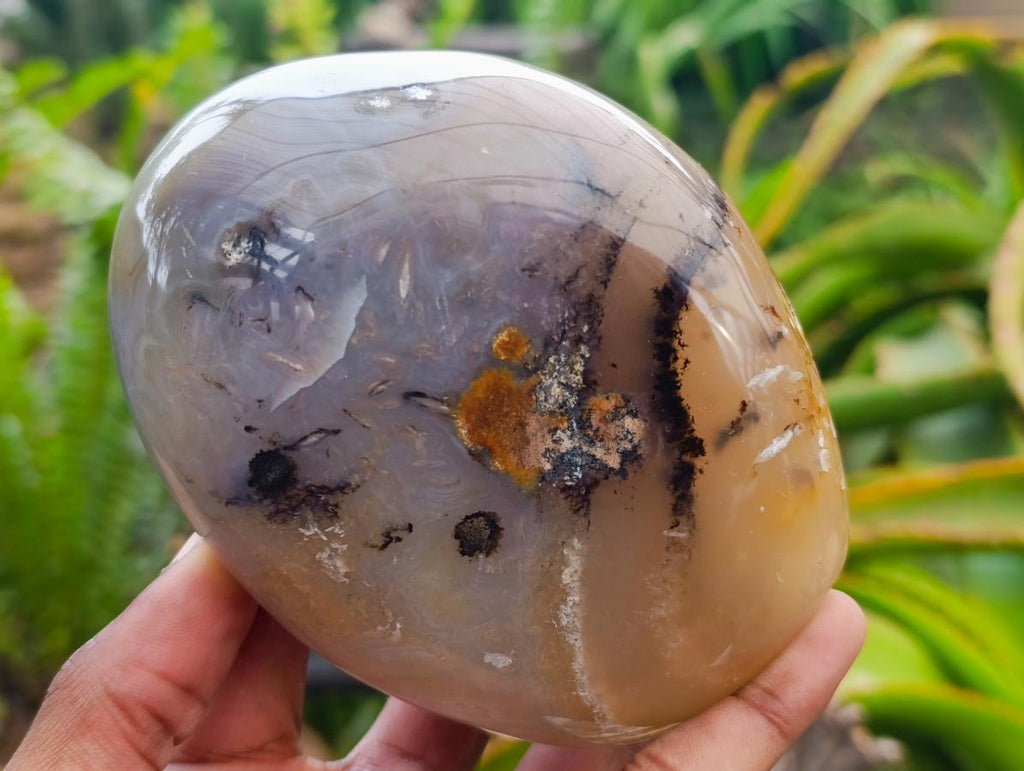 Polished Dendritic Agate Standing Free Forms x 2 From Moralambo, Madagascar