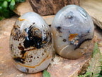Polished Dendritic Agate Standing Free Forms x 2 From Moralambo, Madagascar