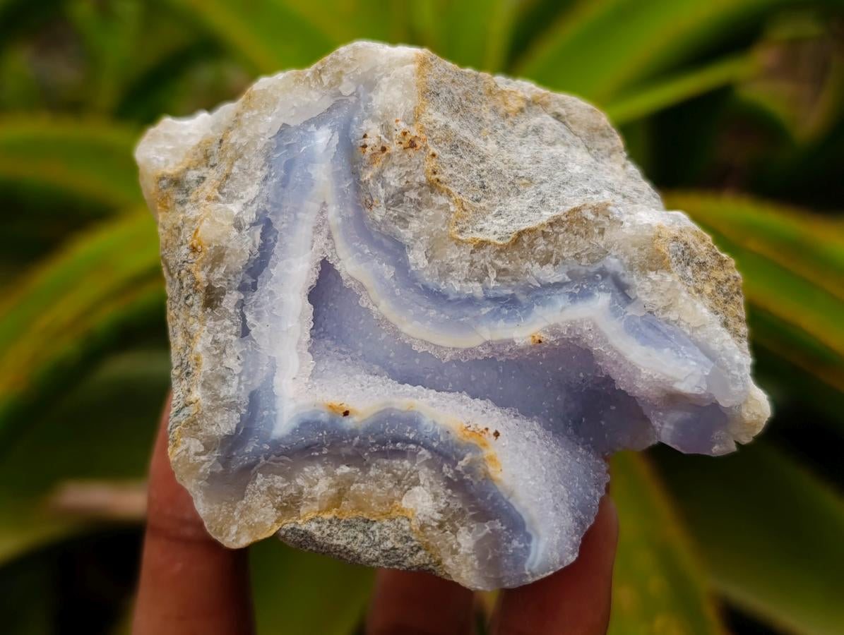 Natural Blue Lace Agate Geode Specimens x 12 From Nsanje, Malawi