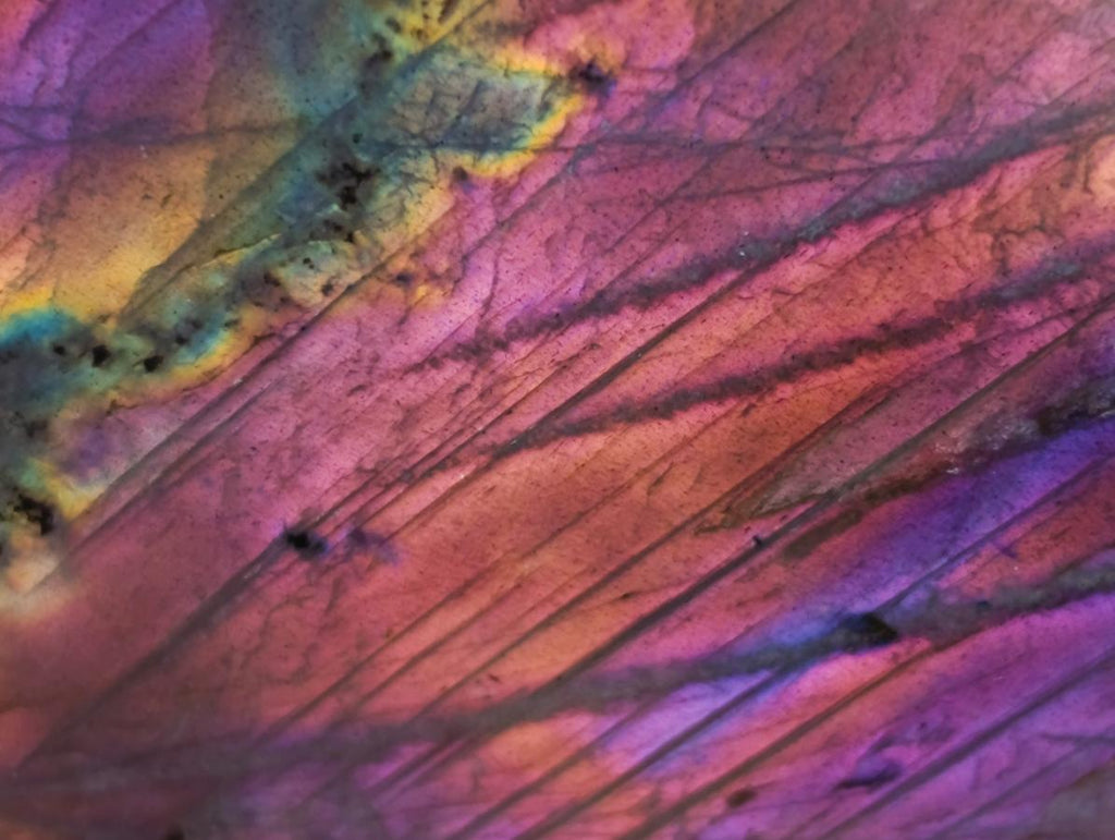 Polished Rare Purple Sunset Flash Labradorite Standing Free Forms x 2 From Madagascar