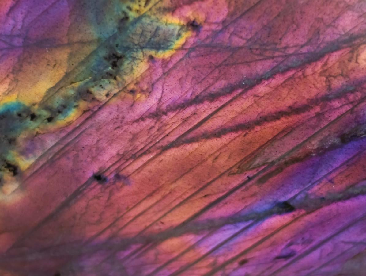 Polished Rare Purple Sunset Flash Labradorite Standing Free Forms x 2 From Madagascar