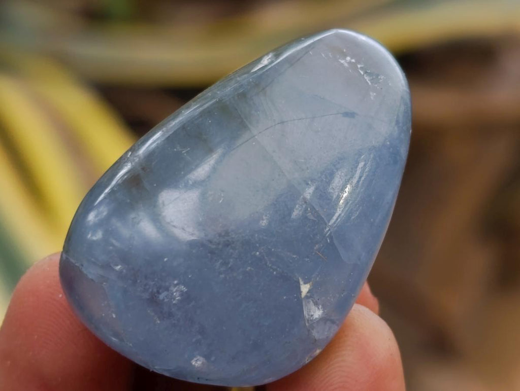 Polished Blue Celestite Galets x 35 From Sakoany, Madagascar