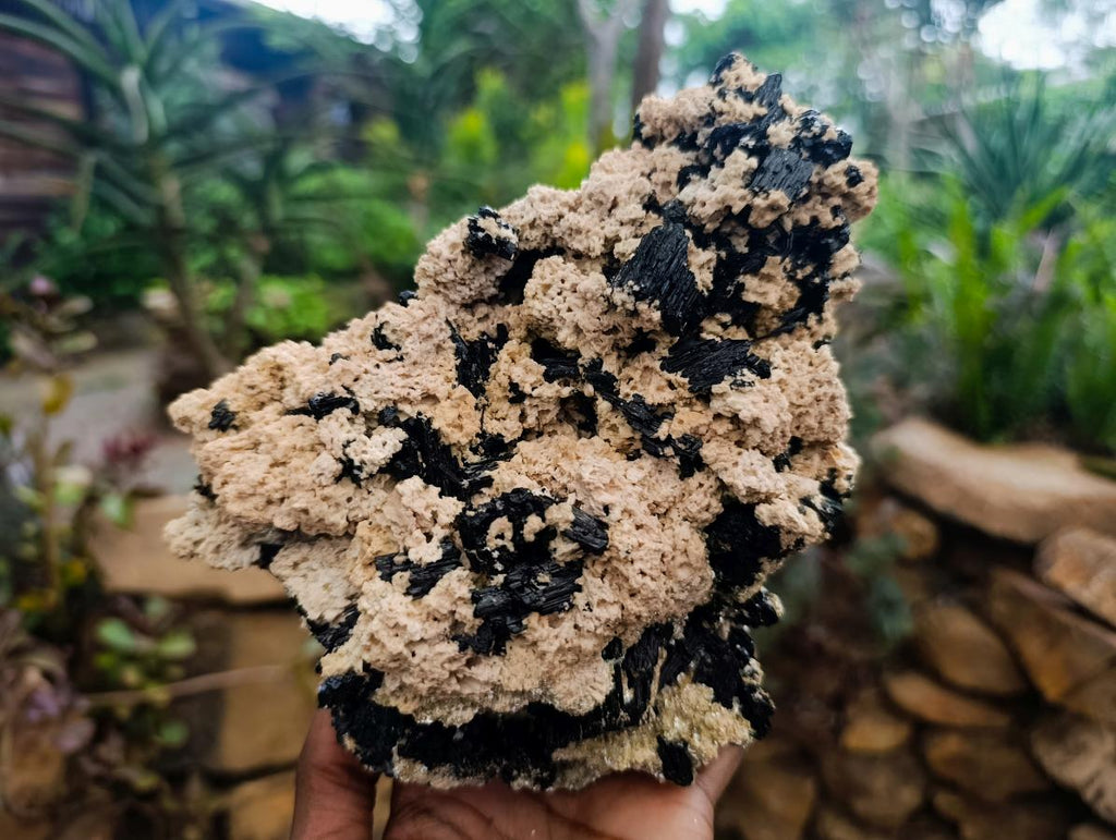 Natural Large Schorl Black Tourmaline Specimen with Associated Minerals x 1 From Erongo, Namibia