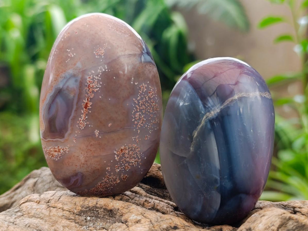 Polished Red Shashe River Agate Galets x 12 From Shashe River, Zimbabwe