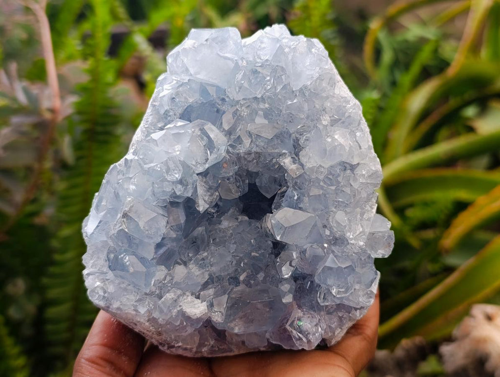 Natural Blue Celestite Geode Cluster Specimens x 2 From Sakoany, Madagascar